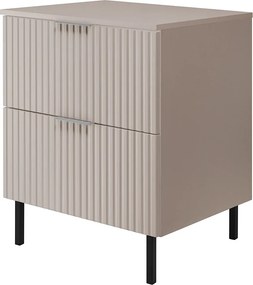 Szafka pod umywalkę, kaszmir, 60 x 77 x 46 cm, uchwyt srebrny, nogi czarne + blat