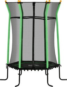 HOMCOM Trampolina Dziecięca, Ø163,5 cm, z Siatką Ochronną, Wyściełana, Stal, Udźwig do 50 kg