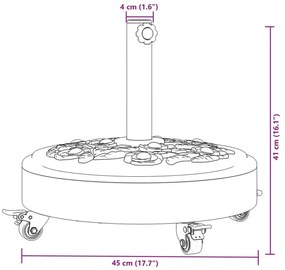 Zdobiona podstawa na kółkach pod parasol ogrodowy - Givero 5X