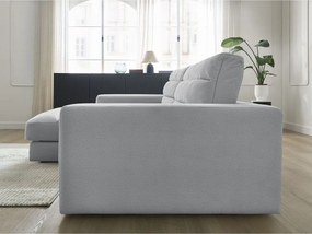 Jasnoszary aksamitny narożnik (lewostronny/z szezlongiem) Sierra – Bobochic Paris