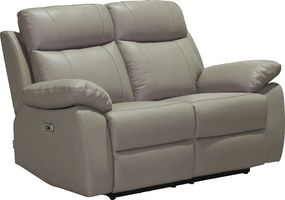 Kanapa 2-osobowa z elektryczną funkcją relaks ze skóry w kolorze taupe VIPINO