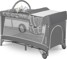 Lionelo - Łóżeczko turystyczne FLOWER Grey Stone