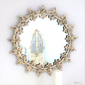 Owalne lustro w metalowej ramie , średnica 78cm