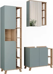 Zestaw mebli łazienkowych sonoma/niebieski 80x35x65 karen