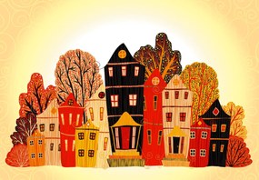 Fototapeta - Bajkowe domki (196x136 cm)