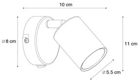 1x Nowoczesna lampa ścienna złota w komplecie z LED - Mark Nowoczesny Oswietlenie wewnetrzne