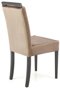 Krzesło tapicerowane beżowe, czarny stelaż, klasyczne, drewniane, CLARION 2 MONOLITH 09