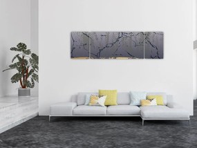 Obraz - Niebiesko-złota abstrakcja N⁰1 (170x50 cm)