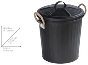 Czarny kosz Wenko Gara Matt, obj. 6 l