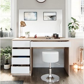 Stół o jamierze biały/sonoma 120x55x75 sherry