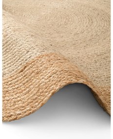 Okrągły dywan z juty dwustronny/tkany ręcznie w kolorze kości słoniowej ø 100 cm Jutta Ivory – Hanse Home