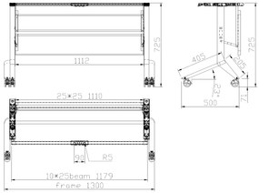 Mobilny stół PRIMO MOVE, 1400 x 600 mm, podstawa biała, wenge