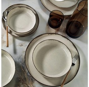 Zestaw obiadowy 18 szt. beżowy/porcelana