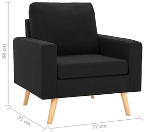 4-osobowy zestaw wypoczynkowy z fotelem, czarny - Muria 4X