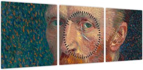 Obraz -  Vincent van Gogh, Self-Portrait, reprodukcje (z zegarem) (90x30 cm)