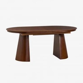 Stół Jadalny Owalny 180-240x105 Cm Rozkładany Z Płyty Mdf I Forniru Dębowego Montana Ciemna Czerń & 180-240x105 Cm - Sklum