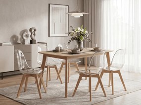 PROMOCJA Przezroczyste krzesło KITO z bukowymi nogami II gatunek