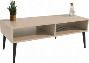 Kaszmirowa prostokątna ława do salonu na nóżkach F5-S49