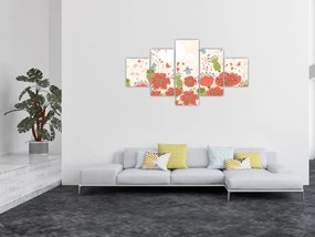 Obraz - Ptaszki na kwitnącej łące (125x70 cm)