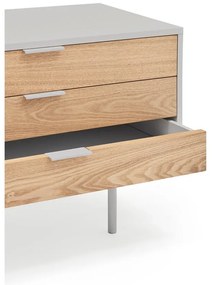 Szaro-naturalna szafka pod TV w dekorze dębu 180x52 cm Sierra – Teulat