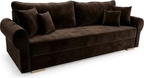 Sofa z Funkcją Spania RELON Brązowa Glamour