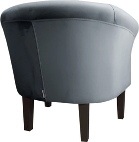 Fotel Milo tkanina Welur wygodny fotel tapicerowany do salonu i sypialni : Kolor nogi - Venge, Kolor tkaniny - VELVET - BL14, Wysokość nogi - 20 cm