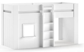 Białe podwyższone łóżko dziecięce z litego drewna sosnowego 90x200 cm RENO – Vipack