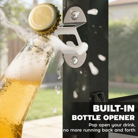 Outsunny Outdoorowy wózek grillowy, Stojak na piec do pizzy z metalową powierzchnią, 2-poziomowa mobilna stacja kuchennych z haczykami i uchwytami, Czarny | Aosom PL