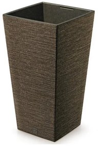 Doniczka FURU SQUARE ECO WOOD z wkładem 30 cm, ciemnobrązowy, M
