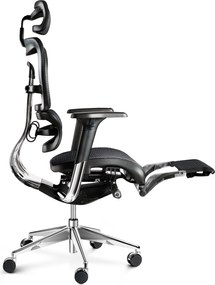 Fotel biurowy z podnóżkiem Diablo V-Master, zgodny z normą BHP, kolor czarny