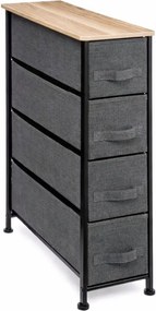 Regał łazienkowy z 4 szufladami tekstylnymi, 48x20x75 cm