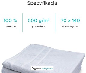 Ręcznik kąpielowy hotelowy Royal 70x140 cm biały, 100% bawełna