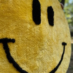 Żółty dywanik łazienkowy ø 90 cm Yellow Smile – Foutastic