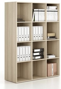 Regał FRAME, dolny, 3 kolumny, 1735 x 1299 x 450 mm, dąb naturalny