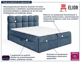 Niebieskie łóżko kontynentalne z pojemnikiem 5 rozmiarów D4-N80