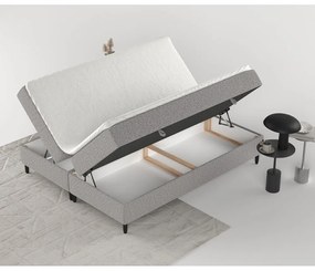 Szare łóżko boxspring ze schowkiem 180x200 cm Malte – Maison de Rêve