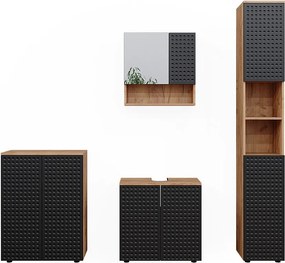 Zestaw mebli łazienkowych kropkowany antracyt 80x41x58.6 irma