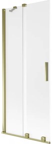 Mexen Velar parawan nawannowy 2-skrzydłowy rozsuwany 85 x 150 cm, szron, złoty - 896-085-000-31-50