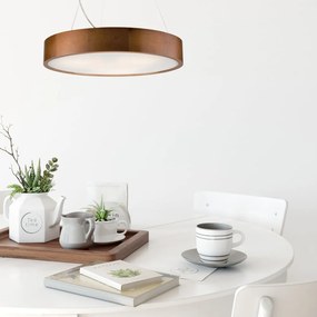 Ciemnobrązowa lampa wisząca ze szklanym kloszem ø 47 cm Eveline – LAMKUR