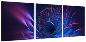 Obraz - abstrakcja kwiatu (z zegarem) (90x30 cm)