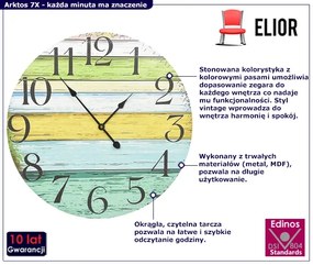 Zegar ścienny wielokolorowy 60 cm A6-P28