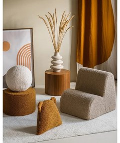 Brązowa poduszka na sofę dziecięcą z materiału bouclé Bear – Wigiwama