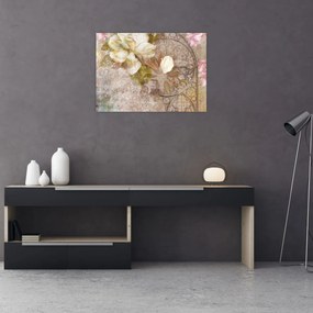Obraz na szkle - Ozdoba kwiatowa (70x50 cm)
