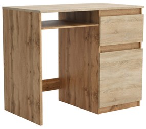 Biurko komputerowe młodzieżowe szkolne 90 cm REMI1 Dąb Wotan/Dąb Sonoma