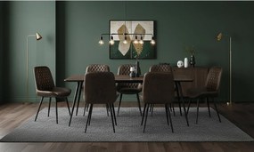 Stół żłóbkowy z prostokątnym blatem w kolorze tekowym 220 cm