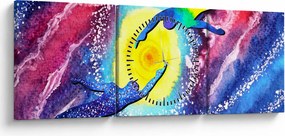 Obraz - Dotyk (z zegarem) (90x30 cm)