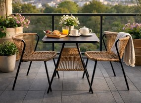 Zestaw mebli ogrodowych, balkonowych Bravio, rattanowy stolik i 2 krzesła