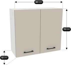 Zestaw Mebli Kuchennych MODERN 260 cm Kaszmir/Biały Nowoczesny