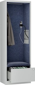 Kabina akustyczna z siedziskiem Sally MentalBox, 60 x 40 x 185 cm, szary/granatowy