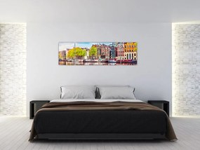 Obraz - Tańczące domy, Amsterdam (170x50 cm)